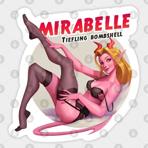 Tiefling Bombshell Sticker by mauriciomorali